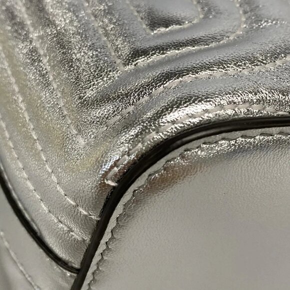 Auth FENDI Mon Tresor Silver Leather Handbag - Picture 6 of 14